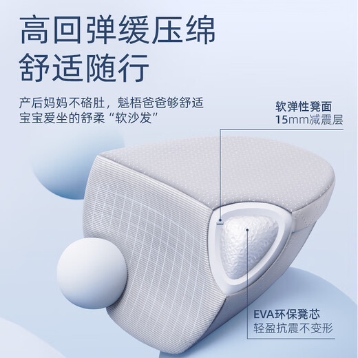 Tiger Bell (HBR) Air Suspension Waist Stool Baby Carrier Baby Lightweight Four Seasons Multi-Functional Baby Holding Artifact for Decompression Silver Mist White
