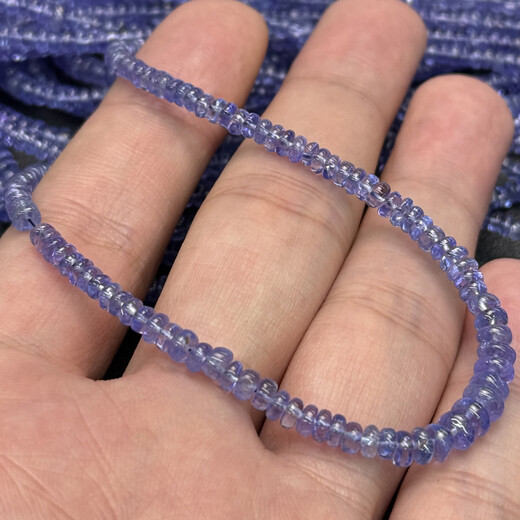 Youshu natural special grade tanzanite glossy abacus disc beads loose beads DIY bracelet necklace semi-finished products imported from India 2.5-3.7mm 1 piece 40cm Picture below 1 2