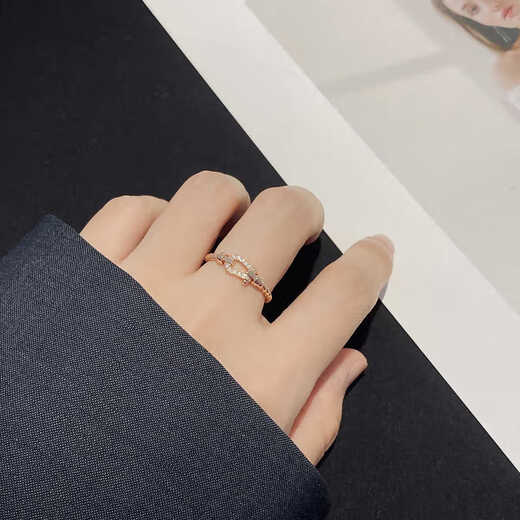 Chihuan small twisted horseshoe buckle ring 925 sterling silver small ins couple ring 18K gold niche design diamond after-sales