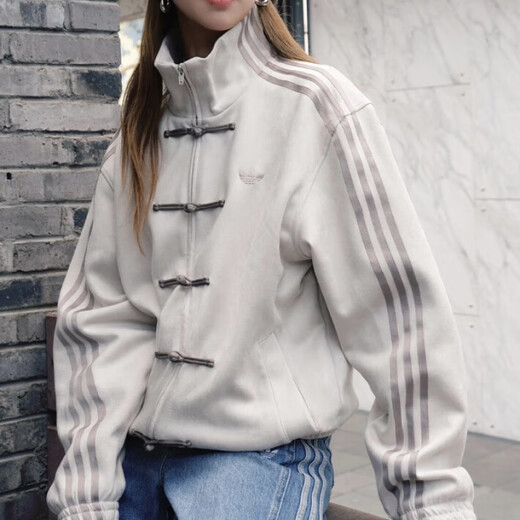 Adidas (adidas) overseas official clover new Chinese style suede Hanfu Tang suit jacket JY8276JZ9926JZ9927JZ9944 brown JZ9926 2XL