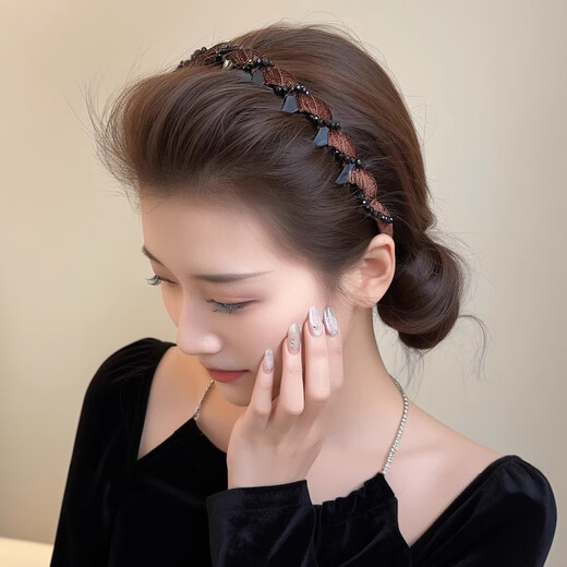 Ideer flash drill Louis Paris Princess headband light luxury women's 2025 new fluffy high cranial head clip face washing headband F3249 Paris Princess headband
