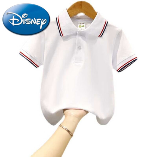 Winter Mist Children's White Shirt T-shirt à manches courtes pour enfants Uniforme à l'école primaire Girls Blanc Shirt Performance's Performance Uniforme Pure White Webbing Style 120 Convient à la hauteur CM