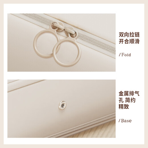 Baicaoyuan Down Jacket Storage Bag Visual Compression Bag Portable Clothing Quilt Travel Organizer Bag Extra Large Beige