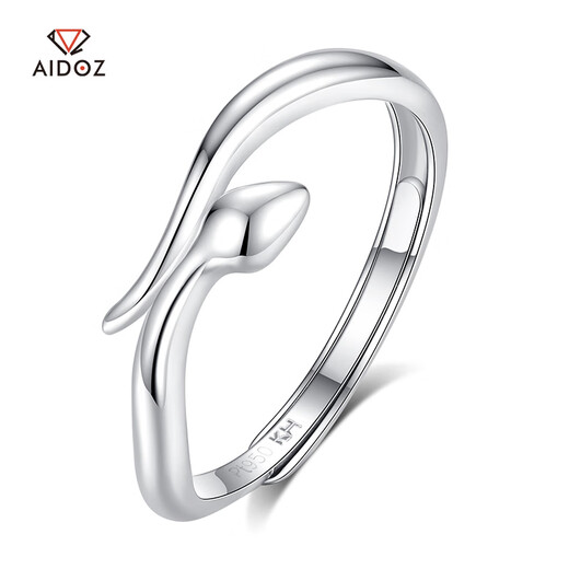 Aido Diamond pt950 platinum small spirit snake ring for women platinum snake year live ring tail ring opening adjustable gift live mouth weight 3.2-3.4 grams