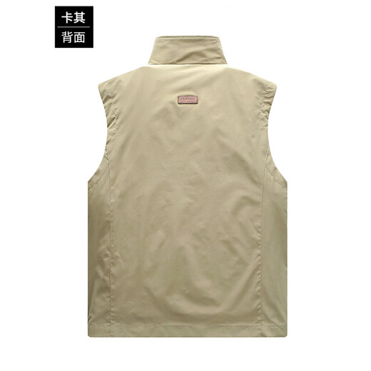 Katzenweste Frühlings- und Sommerhülsenjacke Casual Weste Lose vielseitig geschäftliche Revers -Top Khaki 2xl