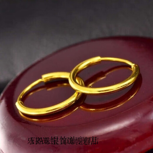 DOMEN imitation 999 gold earrings 24 gold women's glossy size earrings golden gift glossy earrings