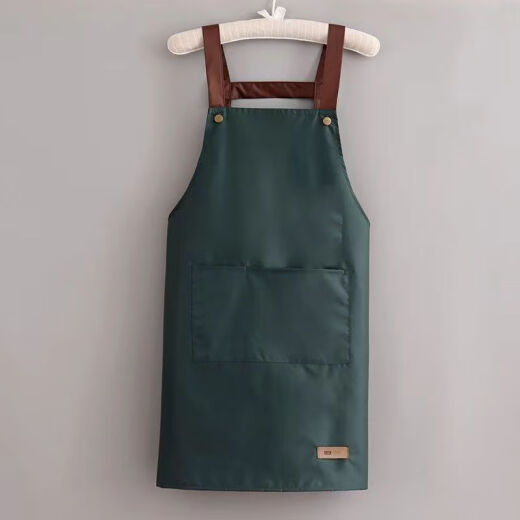 防水围裙牛津布厨房餐厅防油工作服男女耐用最好两个都给我一下，我好画进去【1047人好评】围裙防水防油 背带皮标防水米白