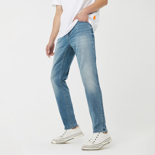Jack Jones (Jack/Jones) 25-jährige Herren Jeans Herrenkühl und trendy Wasser waschen elastische 901 schlanke kleine Füße Jeans Frühling und sommerdünner Stil Leichtes Denim Blau C40 Cooles Gefühl 31 175 W31/L30