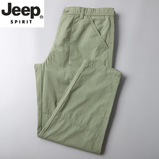 JEEP SPIRIT吉普高档休闲裤男夏季含棉阔腿裤宽松直筒休闲休闲长裤百搭工装裤 6626军绿 28
