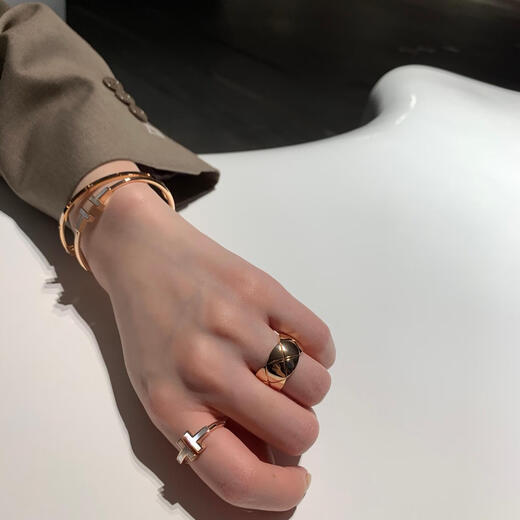 Fujiu customized 18K gold ring for women rose gold color gold rhombus wedding ring gold couple ring light luxury high-end ring for men fashion version - rose gold (beige gold) color width 1 US size 5 (Chinese size 10-11)