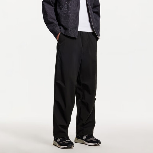 JACK&JONES Men's Parachute Pants Men's Autumn Overalls Men's Pants Slightly Loose Casual Pants Lightweight Trendy Pants Men E39 Black 33 180