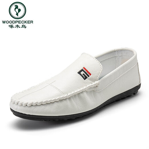 
Woodpecker Spring 2025 new Doudou shoes men's leather shoes Korean version driving shoes lazy shoes social trend casual men's shoes yellow 9880 41