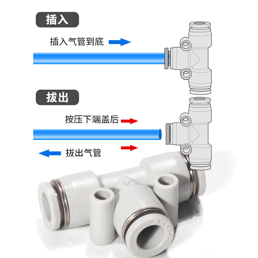 AirTac/Yadeke PE/PU straight-through/PY/PM plate straight-through/PZ cross four-way/PG reduced diameter straight-through PU12