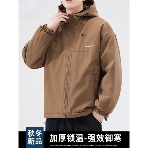 森马工装夹克男士春秋季2025新款外套连帽冲锋服美式户外冲锋衣 727墨绿【夹克款】 2XL 【165-180斤】