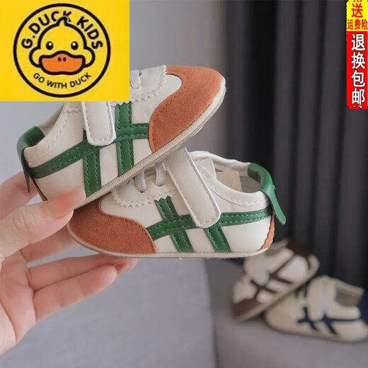 G.DUCKKIDS toddler shoes spring and autumn new baby shoes 3-56-12 months baby casual shoes 0-1 year old baby boy breathable soft sole anti-fall green 13 inner length 13.0cm about 9-15 months