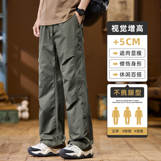 
Semir 2025 new paratrooper work clothes floor pants men's American straight-leg casual pants men's loose wide-leg sports pants 9855 black M