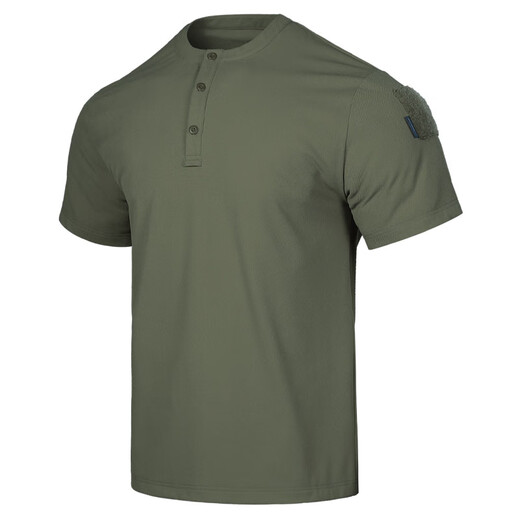 Emerson Rock Bird POLO shirt men's retro Henry collar T-shirt casual fitness cool antibacterial sweat-wicking short-sleeved tough guy KH Khaki M