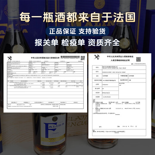 FARJOHN法利纳VSOP白兰地法国原瓶原装进口正品洋酒干邑口感40度送礼 1L 2瓶