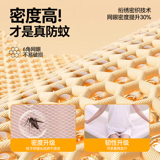 
Antarctic man-proof mosquito net rack 1.8x2m home bedroom without installation yurt for infants and children preventing the bed three-open door pattern light-year rice [Bold bracket, anti-mosquito and anti-fall] Suitable for 1.8m bed-width 1.8m*long 2m high 1.7m