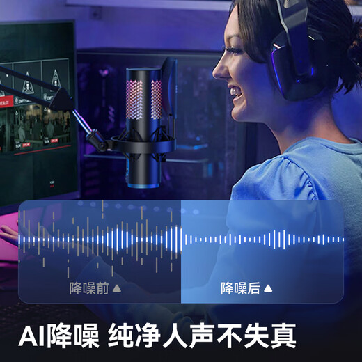 BOYA Boya Microphone K5 computer USB desktop microphone wired and wireless dual-mode game live broadcast mobile phone karaoke dubbing class recording radio microphone cantilever version