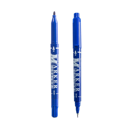 Comix (Comix) Pequeño marcador/dibujo de línea de doble cabeza/logística Pen/línea de línea de línea 0.5-1.5 mm/azul 12 piezas/caja MK833