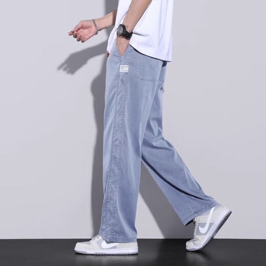
Woodpecker casual pants for men 2025 summer new trend versatile wide-leg straight-leg pants for men loose and breathable casual pants for men 1048 dark gray XL recommended 120-150Jin [Jin equals 0.5 kg]
