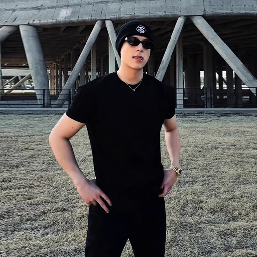 Digada short-sleeved T-shirt for men's summer new style, solid color, American style, slim fit, high-end sense, handsome inner wear, trendy fitness A+-Q1001-2 black XL