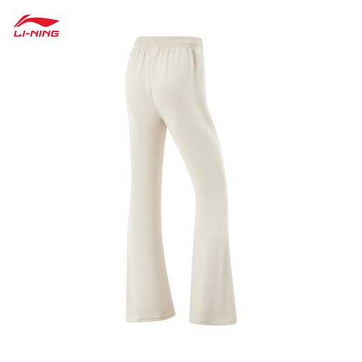 李宁显瘦奶芙裤子秋冬季新微喇卫裤休闲裤女子时尚亲肤舒适运动长裤 【亲肤透气】常规-微喇-沙丘卡其(718款)-5 XS