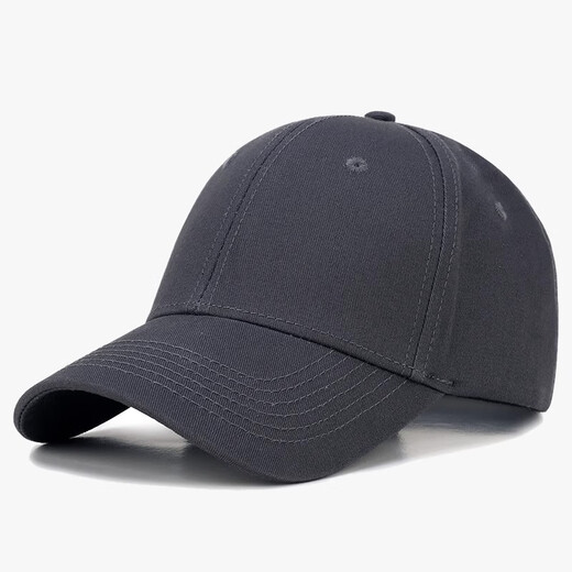 Haoguan Hat Men's Spring and Autumn Solid Color Couple Baseball Cap Showing Face Small Casual Versatile Large Size Peaked Hat Summer Big Head Circumference Women
