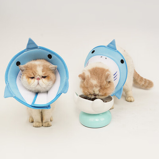 Ycqpet Elizabeth Circle Cat Pet Headgear Anti-licking Neck Collar Anti-Bite Neutered Dog Soft Shame Circle Muppet Blue M
