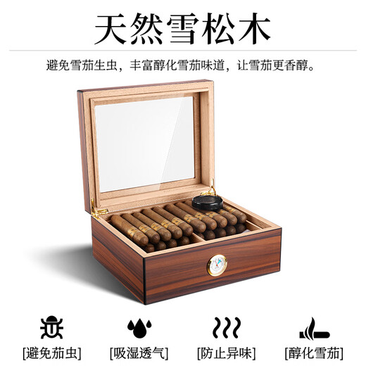 CIGARLOONG cigar humidor piano paint large capacity double-layer cedar wood Cuban cigar humidor cabinet box