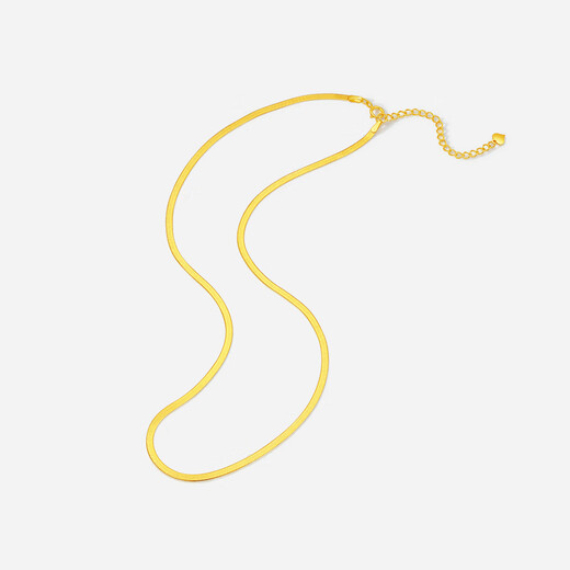 Saturday Blessing Yellow 18K gold necklace women's blade chain colorful gold fashion accessories holiday gift for girlfriend 40+5cm tail chain