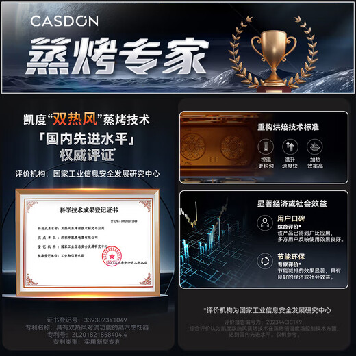 凯度（CASDON）【 双热风】60L彩屏蒸烤箱一体机嵌入式 蒸箱 烤箱 家用蒸烤炸炖四合一体SR6028FE22-ZDPro二代