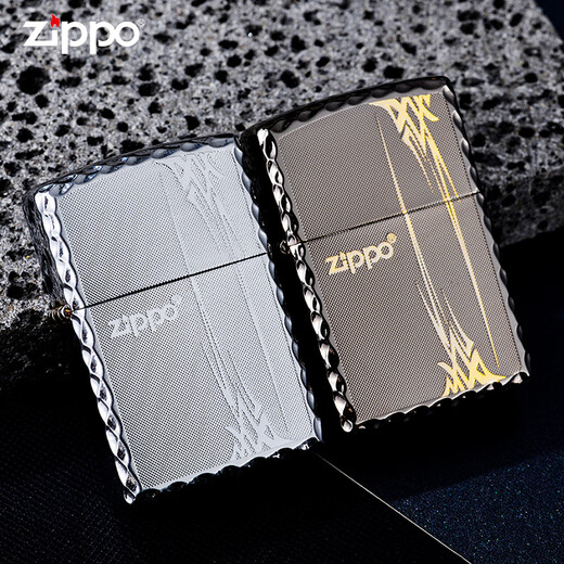 ZIPPO打火机zippo正版官方原装进口日韩版煤油火机谦谦君子兰 黑冰【单机无油】TC9901ZB
