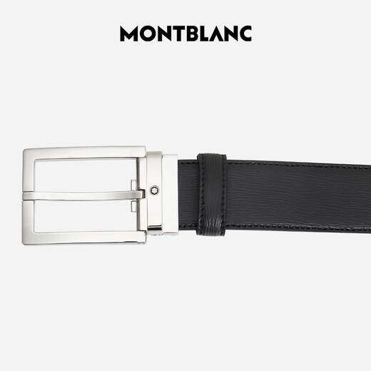 Montblanc Montblanc Nadel Schnalle Schwarzer einseitiger Gürtelgürtel 3,5 cm 114435 Geschenk