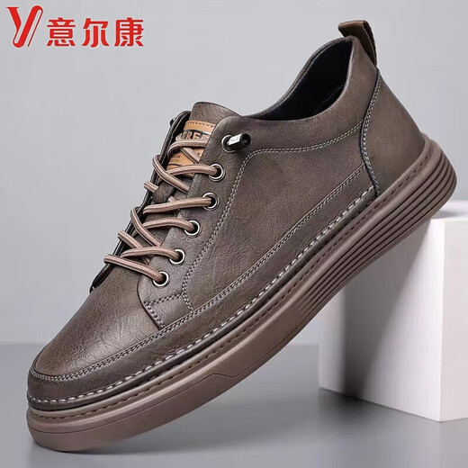 Yierkang YRC Men's Shoes 2024 Новая дышащая и универсальная мужская повседневная кожаная туфли с легкой легкой нижней крош