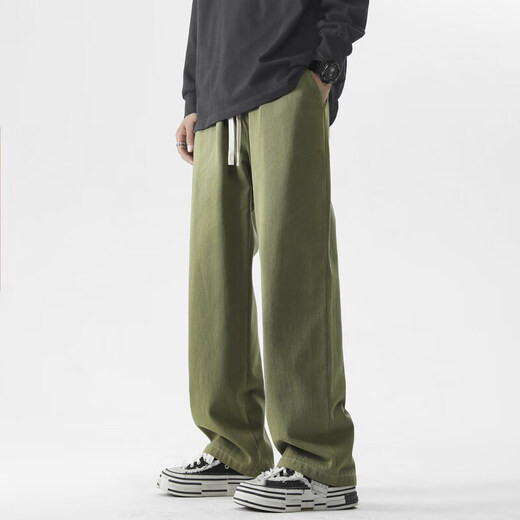 FOG SKY casual pants men spring and summer loose comfortable pendant casual versatile trousers multi-color simple straight work pants men 718-K628 black 3XL (recommended 175-190Jin [Jin equals 0.5 kg])
