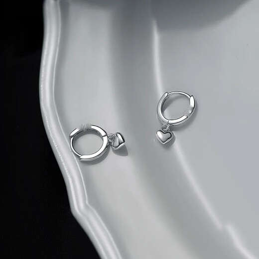 Guanpuge Fat Donglai same style pt950 platinum earrings for women PT950 ear rings love platinum ear buckles 2024 new style 520 free love ear buckles