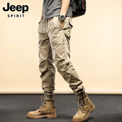 Jeep Spirit2024 Neue Casualhosen für Herren Frühling und Herbst Amerikanische Samt-Trollinghose Berg mehrpocket-Arbeitskräfte-Long Hosen 679 Khaki 29 (Empfohlen 110-120 Jin [Jin entspricht 0,5 kg]))