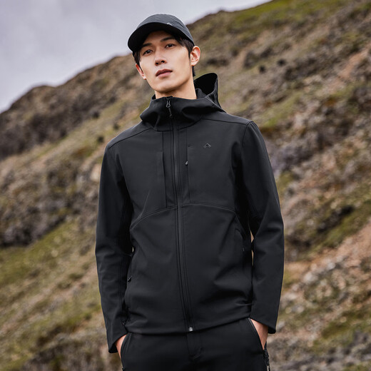 Pathfinder hooded soft shell jacket for men, outdoor sports mountaineering hiking jacket, spring and autumn men's jacket