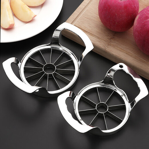FANCYCHIC Stainless Steel Apple Cutting Tool Large Fruit Divider Multifunctional Peeling and Core Separation Tool Slicer 12-cut 304 Stainless Steel-Blade 10cm