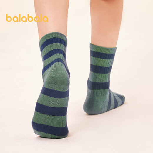 Balabala children's socks cotton autumn new striped small, medium and large children's boys and girls medium socks four pairs 209925172207