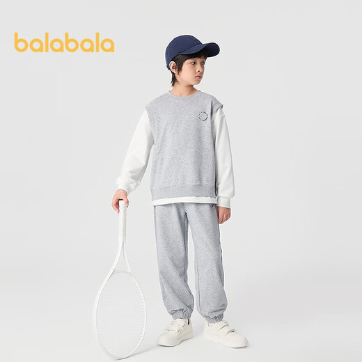 Balabala Children's Clothing Boys Long Maneves Set Children's Sportswear 2025 Nouvelle robe de printemps Fake Two-Thyle Fashion 208125104104