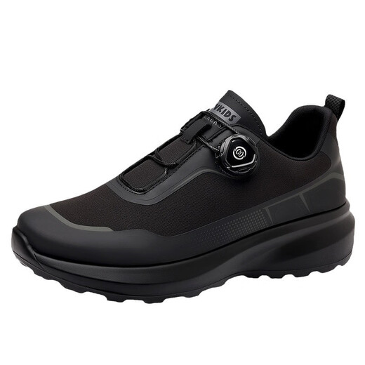 Shukaren Herrenschuhe 2025 Frühling Dicker Sohle rotierender Knopf Sport trendige Schuhe für Herrenbergsteiger Daddy Schuhe Winter plus Samt Outdoor Weiche Sohle L3527 Schwarz plus Samt 38 Lederschuhe Größe