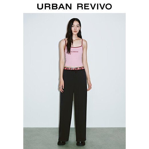 
UR2025 spring new women's clothing contrasting letters short slim sling vest UYV450018 gouache (slim fit) M