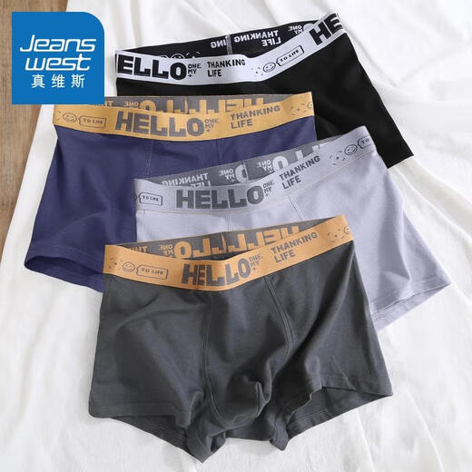 JEANSWEST Men's Underwear Pure Cotton Boxer Large Size Four Corners 4