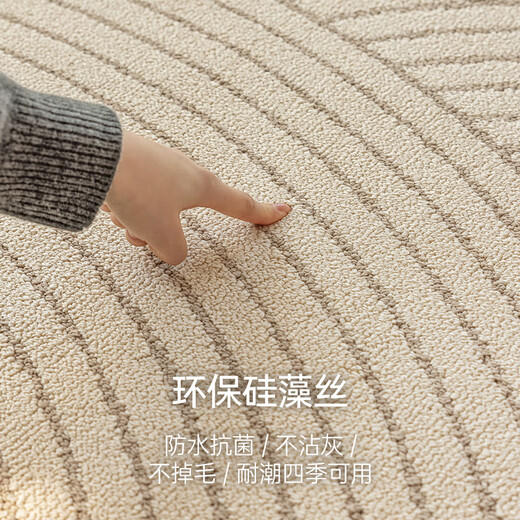 今后奶油风不规则地毯客厅2025新款免洗可擦防水防污易打理卧室床边毯 TJBL2-17087AG 1.6*2.4M