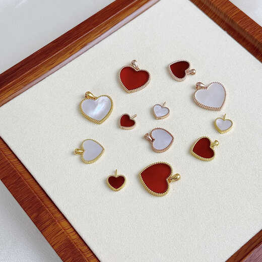 Chihuan 18K gold love pendant red agate color gold rose gold pendant au750 gold necklace women's clavicle chain 18k gold rose gold (single pendant) 10mm red agate