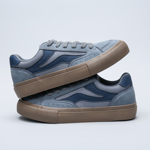 Xiluochi Canvas-Schuhe für Männer im Frühling und Sommer Neue Flat-Soled-Kee-resistente Sportschuhe Vielseitige Nischendesign Trendy Casual Schuhe für Männer grau und blau 42