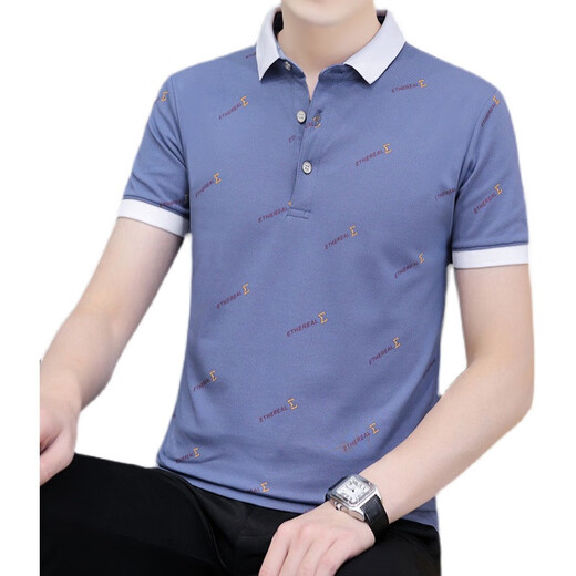 Jeep Spirit Jeep Summer Summer à manches courtes T-shirt Men's Men's Casual Youth Collar Top Vêtements Half Mancheve All-Match Thin Style Handsome Pol Black QY679 M 100-120JIN [Jin est égal à 0,5 kg]